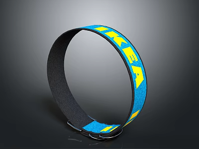 Practical Elastic Household Strap With Blue Yellow Design And Black Inner Material 3d model