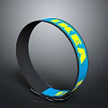 Practical Elastic Household Strap With Blue Yellow Design And Black Inner Material