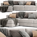 Casual Sofa Combination Casual Sofa Living Room Sofa Multi-Person Sofa Pillow Pillow Home Furniture Simple 3d model