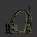 Set of Camouflage Military Backpacks with Antennas and Tactical Gear Design