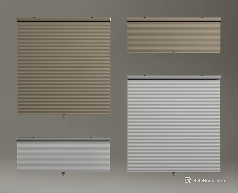 Venetian Blinds in Brown Grey White Modern Horizontal Design for Home Window Decor 3d model 
