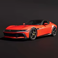Red Sports Car With Sleek Aerodynamic Design And Black Alloy Wheels