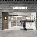 BAREICIGRA Clothing Store Modern Exterior Design With Stone Wall Glass Door And Storefront Window