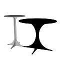 Modern Round Silver And Black Coffee Tables With Stylish Base Design 3d model