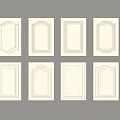 Various White Cabinet Door Designs Arranged In Grid 3d model