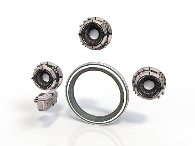 Mechanical Bearings And Parts With Inner Rings Outer Housings And Precision Components 3d model