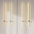 Modern Slim Wall Lamps with Colorful Bases Mounted On White Wall