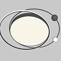 Modern Minimalist Ceiling Light With Black White Rings And Spherical Decorations 3d model