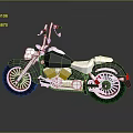 Classic Black And White Cruiser Motorcycle With Chrome Parts White Seat And Shiny Reflection