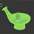 Antique Furniture Accent Piece With Bird Shaped Bronze Design And Handle
