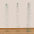 Shower Head With Three Steady Water Streams Flowing Over Wooden Floor