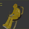 Red Skinned Alien Game Movie Character In White Outfit Sitting Holding Tablet With Back Tube