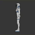 Futuristic Robot Character With White Body And Blue Accent Lines