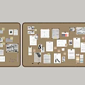 Two Corkboards With Notes Photos Papers And Sticky Notes On White Background