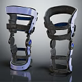 Two Different Colored Knee Braces With Supportive Straps And Blue Components