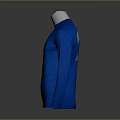 Blue Long Sleeve T Shirt With Red Emblem Design For Casual Daily Wear