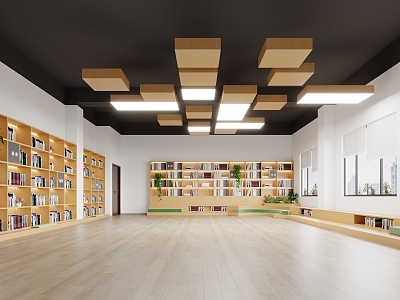 Modern Reading Room Books Reading Room 3d model