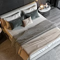 Modern Minotti Background Double Bed 3d model