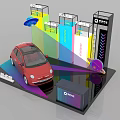 Display Shelves With Multi Channel Product Displays Car Exhibit And Digital Screen