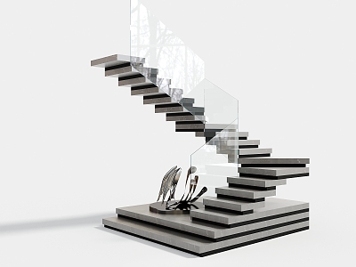 Stairs Marble Stairs Suspended Stairs Internet Celebrated Stairs 3d model