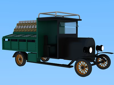 vintage car old mail car 3d model