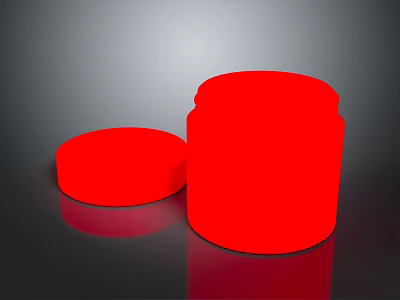 Red Cylindrical Container With Lid Practical Design For Daily Living Supplies Storage 3d model