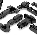 Black Metal Furniture Hardware Hinges Slides And Connectors Durable Design