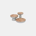 Round Coffee Tables With Wooden Tops And Silver Metal Bases Modern Design