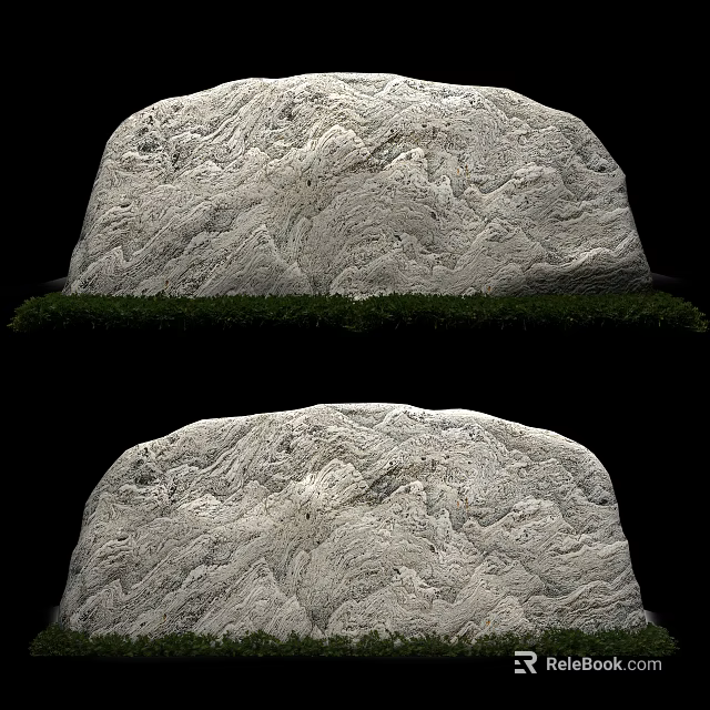 Natural Textured Stone And Wood Materials For Outdoor Landscape Design Projects 3d model 