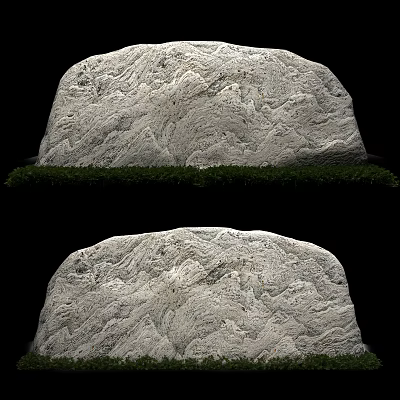 Natural Textured Stone And Wood Materials For Outdoor Landscape Design Projects 3d model