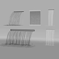Decorative Water Fountain With Cascading Waterfall And Glass Panel Design Features