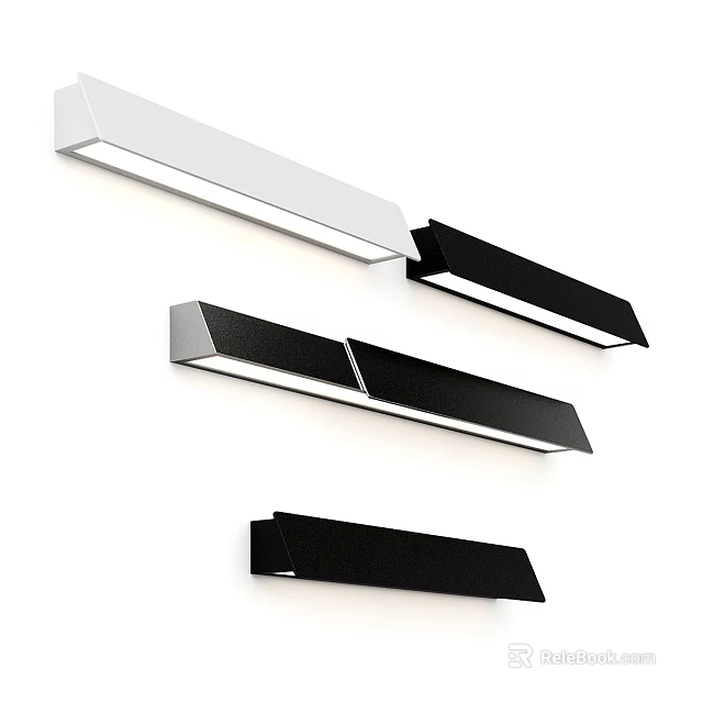 Modern Black And White Wall Lights With Slim Sleek Design For Indoor Decor 3d model 