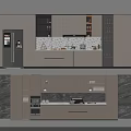 Modern Kitchen Featuring Sleek Cabinets Built-in Appliances Marble Countertop And Stone Backsplash