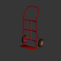 Sturdy Red Metal Hand Truck With Wheels And Platform Base For Moving Items