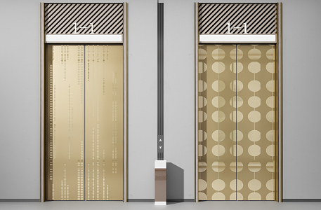 Light Luxury Elevator Door Elevator Stainless Steel Cover 3d model