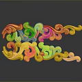 Yellow Ornamental Daily Life Product With Intricate Curly Patterns And Shiny Surface For Home Decor