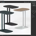 Modern Minimalist Side Tables With Different Colored Tops And Metal Bases