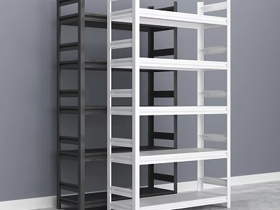 Modern Black And White Display Shelves With Multiple Tiers For Indoor Use 3d model