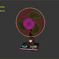 Classic Tabletop Electric Fan With Metal Grill And Control Buttons On Base