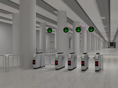 modern subway station subway station hall 3d model
