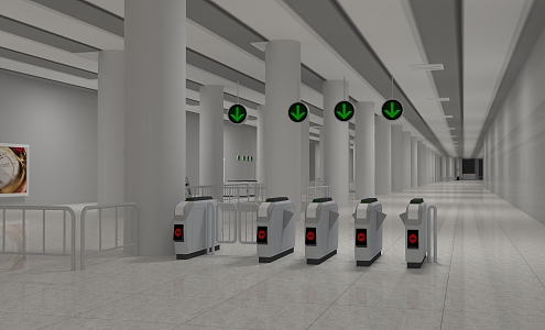 modern subway station subway station hall 3d model