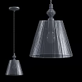 Modern Transparent Pleated Glass Shade Pendant Lights Hanging In Contemporary Design
