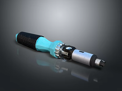 Pneumatic Handheld Grinder Tool With Turquoise Black Grip And Metal Body 3d model