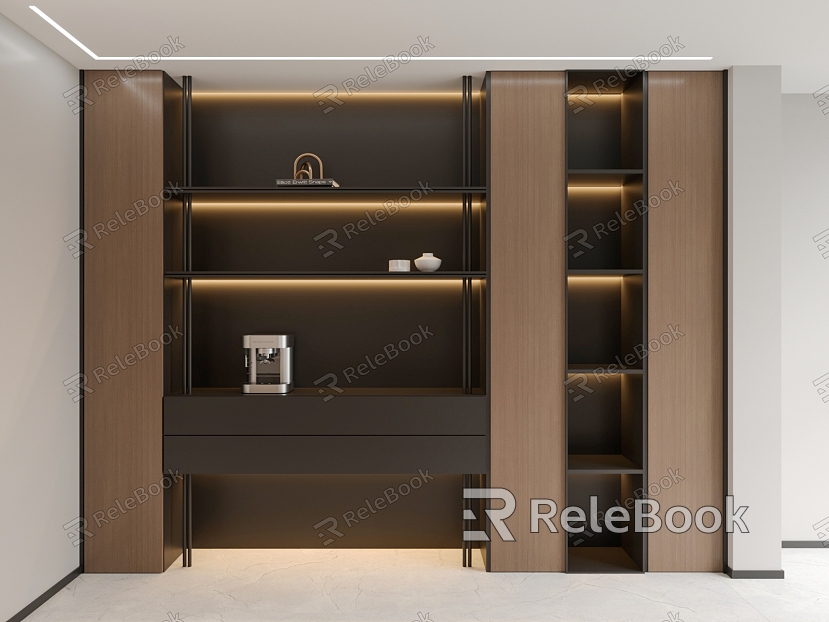 Modern Sideboard Bookcase Locker model