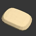 White Oval Carved Soap With Engraved Letters On Smooth Surface 3d model