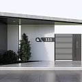 Modern Entrance Gate Design For House With Number Fence Garage And Plants