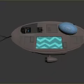 Futuristic Pink Vessel With Blue Transparent Dome Blue Interior And Thrusters