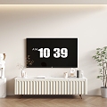 French TV Cabinet Cream Wind TV Cabinet TV Plant 3d model