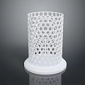 White Cylindrical Perforated Storage Container With Circular Holes And Stable Base 3d model