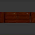 Modern Red Leather Two Seater Sofa With Clean Design And Smooth Lines